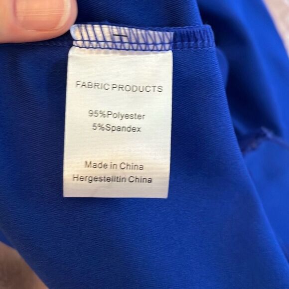 Woosea Royal Blue Halter Neck Maxi Dress‎ Ruffle Evening Cocktail Party XL - Picture 6 of 6